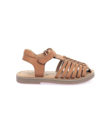 Sandale fisherman de piele, Maro camel
