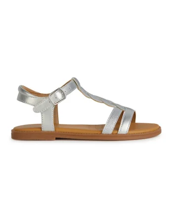 Sandale de piele ecologica Karly, Argintiu