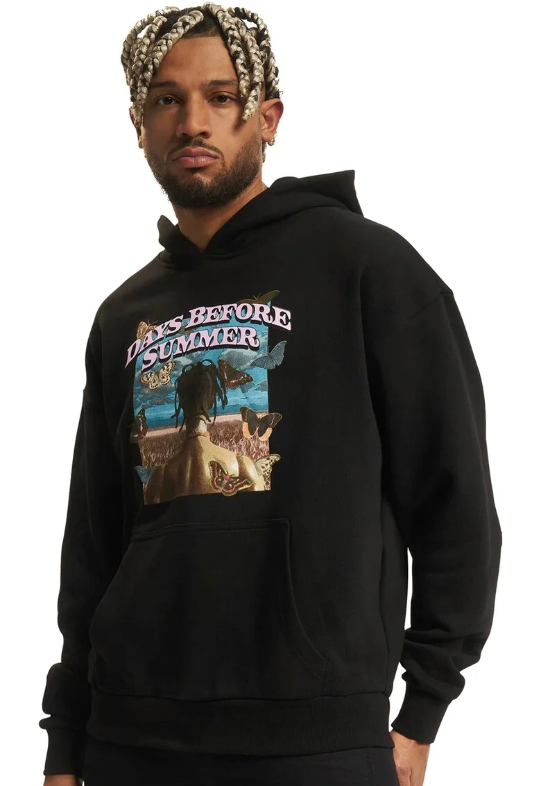 Hanorac unisex cu imprimeu foto si grafic, Negru/Lila/Albastru