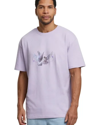 Tricou unisex cu imprimeu grafic, Lila