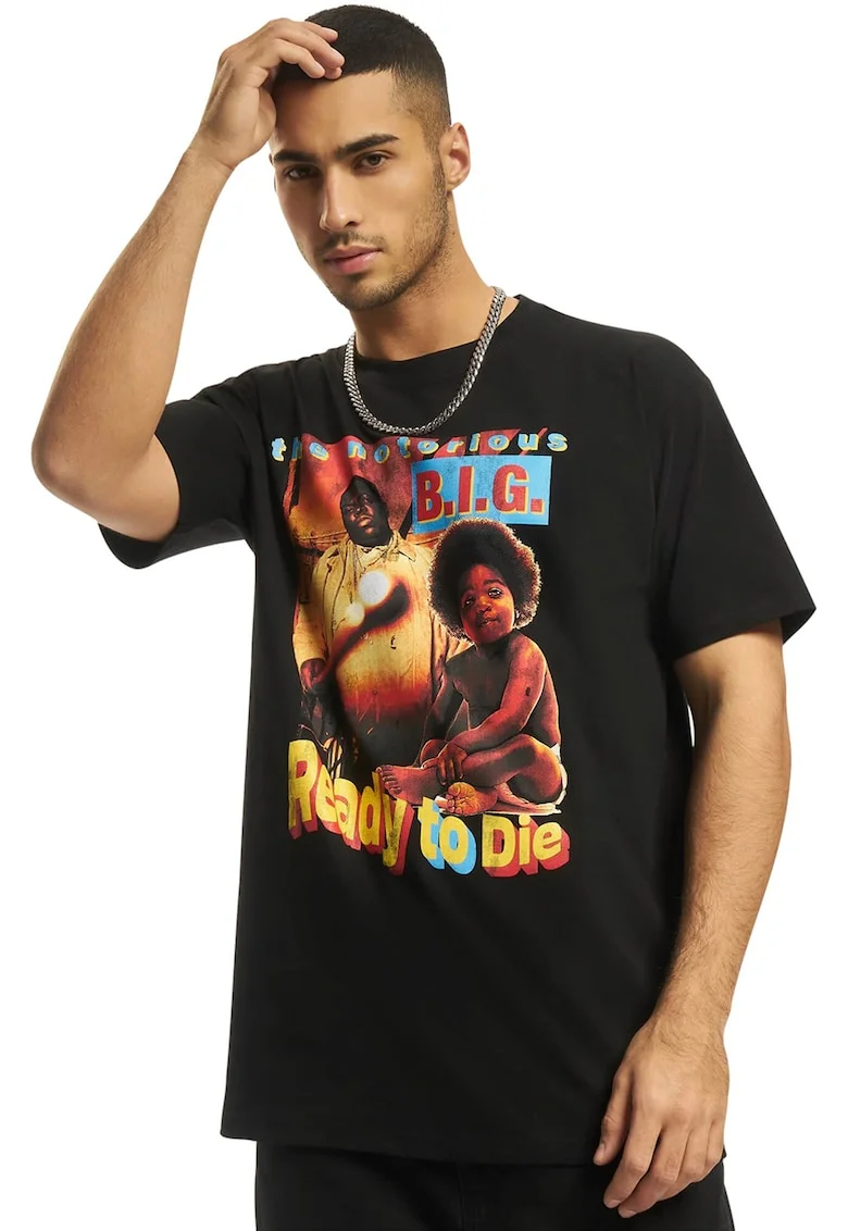 Tricou unisex cu imprimeu, Negru/Galben/Albastru