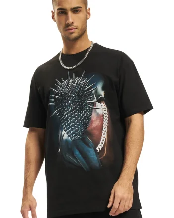 Tricou unisex supradimensionat cu imprimeu, Rosu/Negru/Albastru