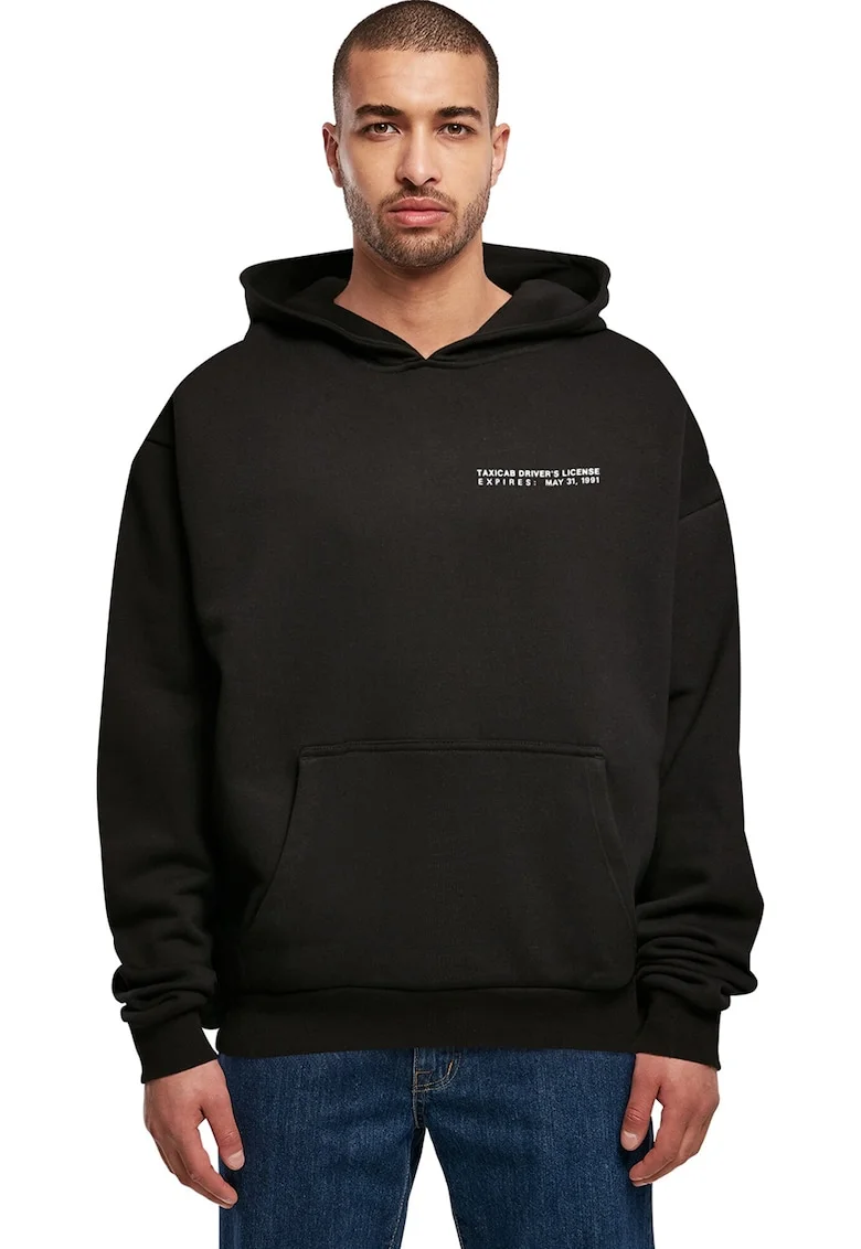 Hanorac unisex supradimensionat cu imprimeu, Negru/Gri/Galben
