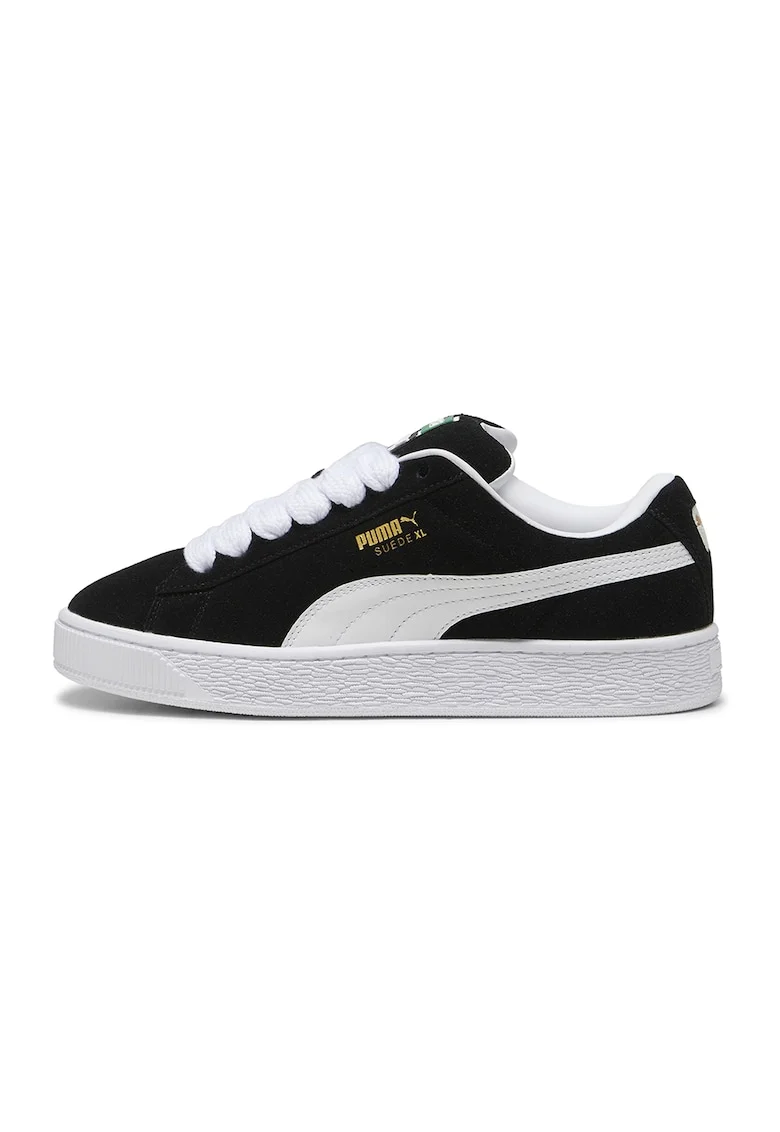 Pantofi sport XL Jasmine din piele intoarsa cu sireturi de rezerva, Alb/Negru