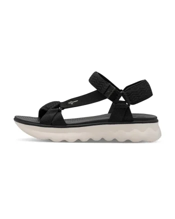 Sandale din material textil cu velcro, Negru