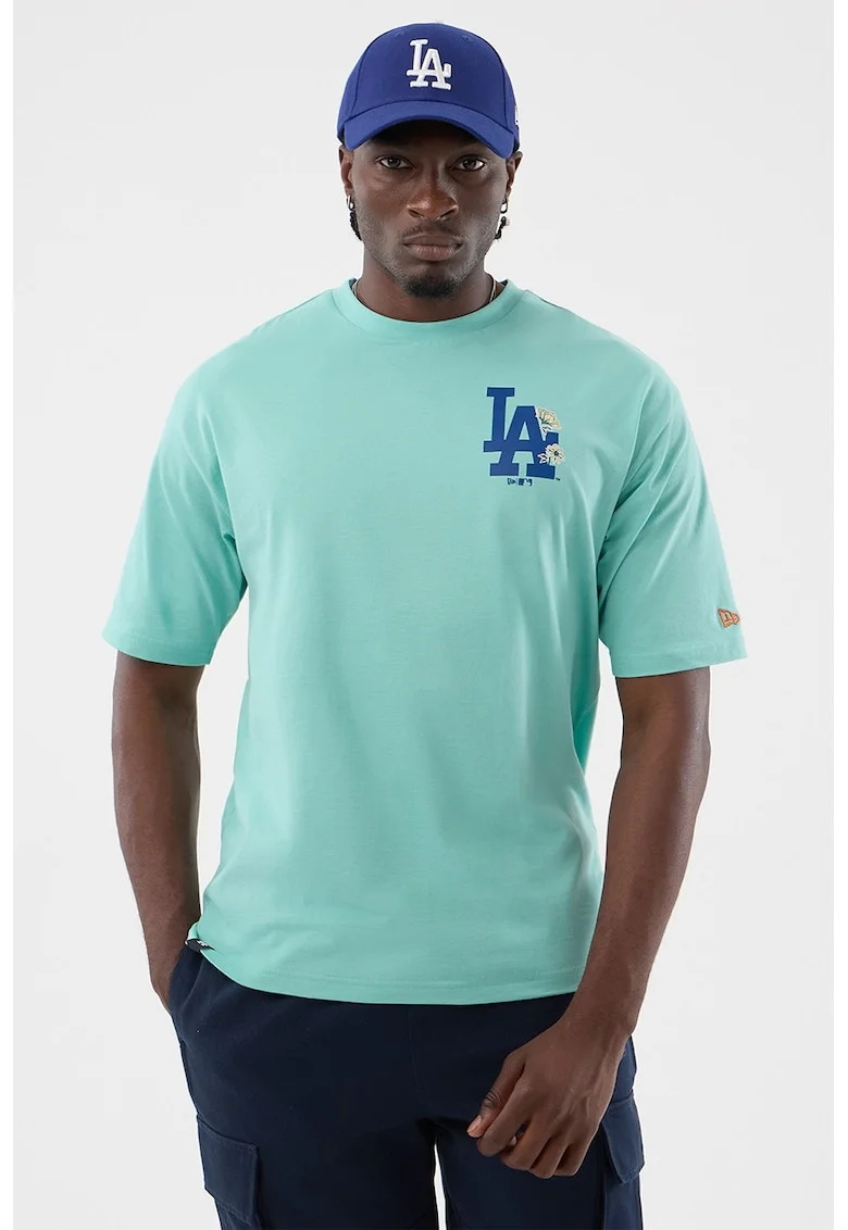 Tricou cu imprimeu floral MLB LA Dodgers, Verde deschis