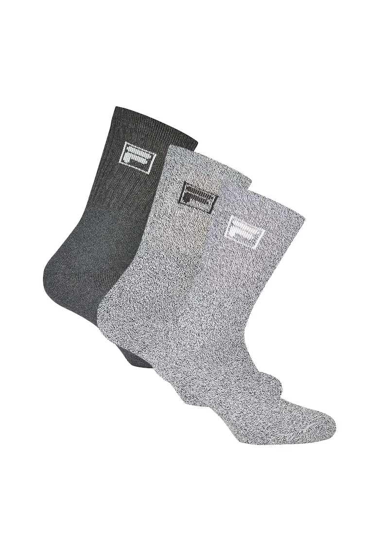 Set de sosete lungi unisex - 3 perechi, Gri melange