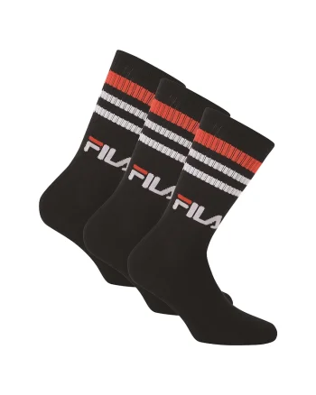 Set de sosete lungi unisex cu logo - 3 perechi, Negru