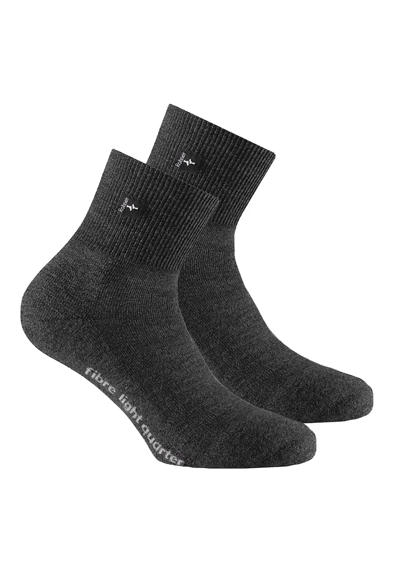 Sosete scurte unisex din amestec de lana pentru trekking, Gri antracit