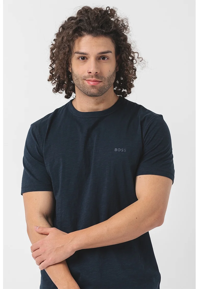 Tricou slim fit din bumbac Tegood, Albastru ultramarin