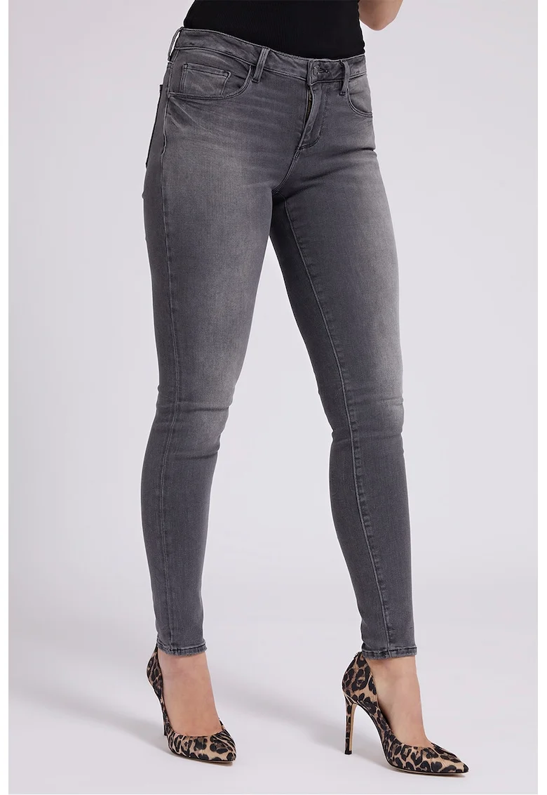 Blugi skinny cu talie medie Annette, Gri antracit