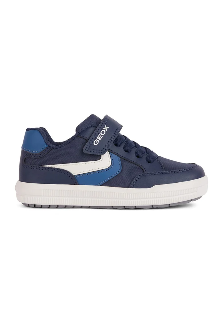 Pantofi sport cu velcro si garnituri din piele ecologica, Bleumarin