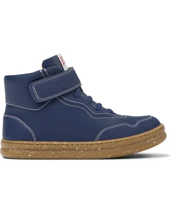 Pantofi sport high-top de piele si piele intoarsa Runner Four 8459, Albastru inchis