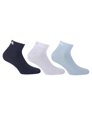 Set de sosete scurte unisex - 3 perechi, Alb/Albastru