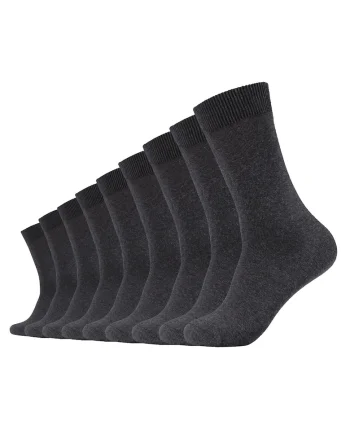 Set de sosete unisex cu model uni - 9 perechi, Gri