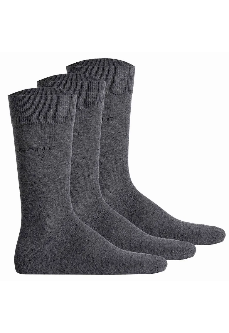 Set de sosete lungi cu detaliu logo - 3 perechi, Gri
