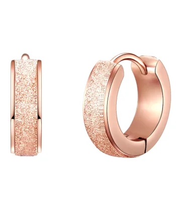 Cercei placati cu aur de 14K, din otel inoxidabil, Auriu rose