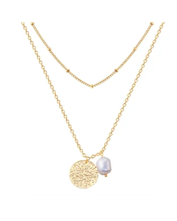 Colier stratificat, placat cu aur de 18K, Auriu