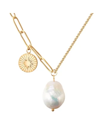 Colier ajustabil, placat cu aur de 14K, Auriu