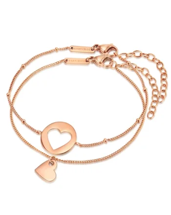 Set de bratari placate cu aur rose de 18K - 2 piese, Auriu rose