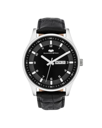 Ceas quartz cu logo pe cadan, Argintiu