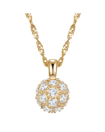 Colier placat cu aur de 14K si decorat cu cristale, Auriu