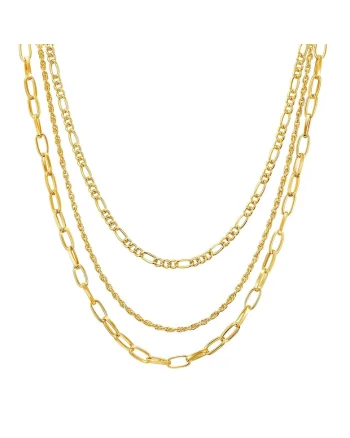 Colier cu siraguri multiple placat cu aur de 14K, Auriu rose