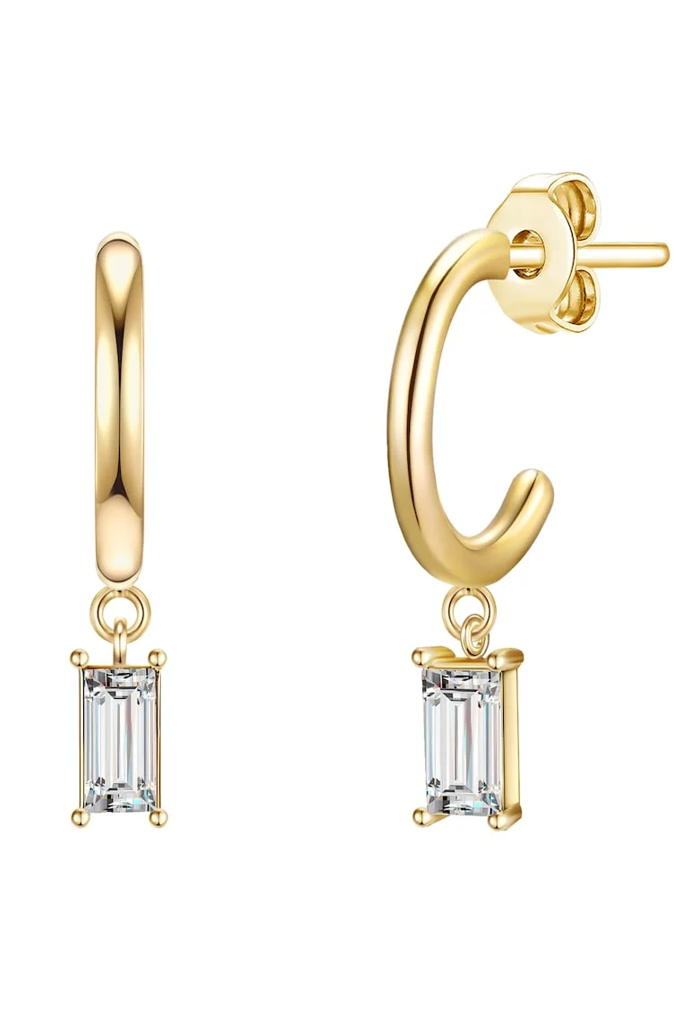 Cercei placati cu aur de 14K si decorati cu cristale 22521, Auriu