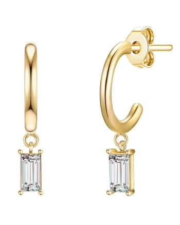 Cercei placati cu aur de 14K si decorati cu cristale 22521, Auriu