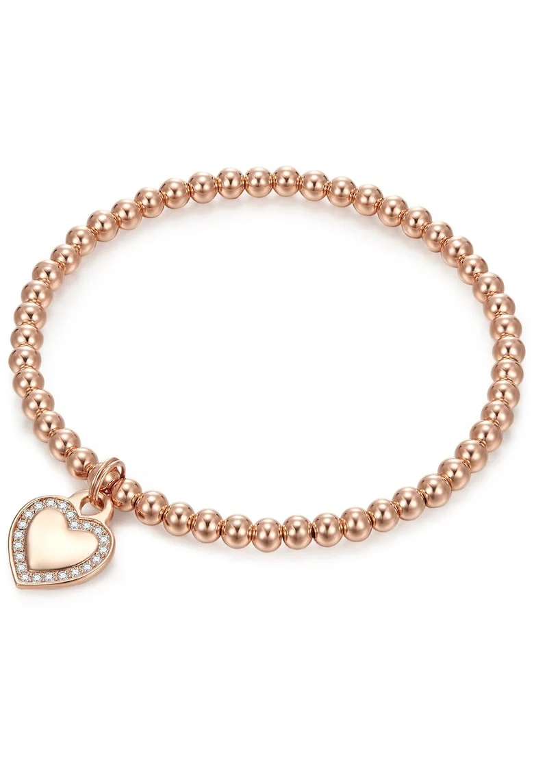 Bratara placata cu aur de 14K si decorata cu cristale 22545, Auriu rose