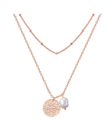 Colier stratificat, placat cu aur de 18K, Auriu rose