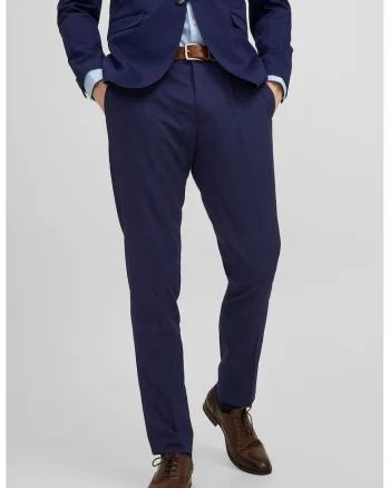 Pantaloni eleganti super slim fit, Albastru indigo