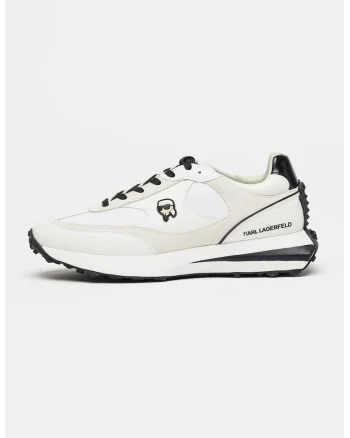Pantofi sport cu insertii de piele intoarsa Zone, Alb murdar