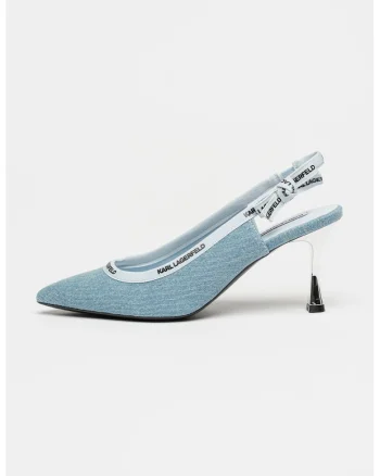 Pantofi slingback din denim Sienna, Albastru prafuit