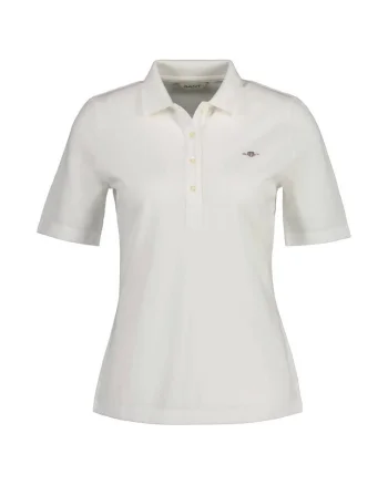 Tricou polo din bumbac, Alb murdar