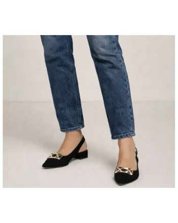 Balerini eleganti din piele intoarsa K380010B, Negru