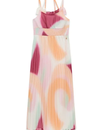 Rochie maxi cu model ombre, Piersica/Crem