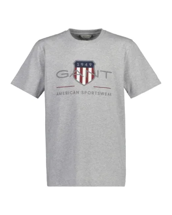 Tricou de bumbac cu logo Archive Shield, Gri deschis