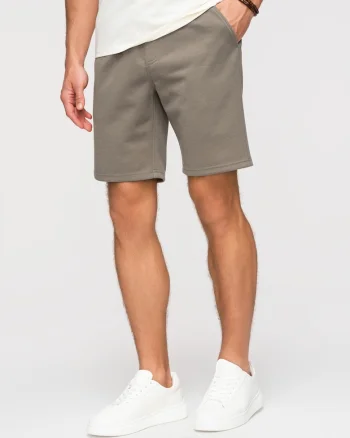 Pantaloni scurti barbati, regular fit, material tricotat, ajustabili cu snur