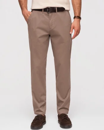 Pantaloni Chino Barbati Bumbac Elastic Croiala Regular, Maro