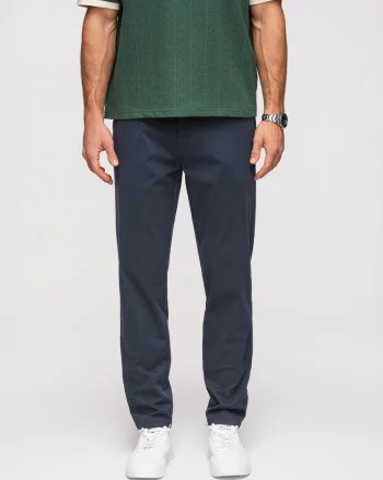 Pantaloni Chino Barbati Bumbac Elastic Croiala Regular, Bleumarin