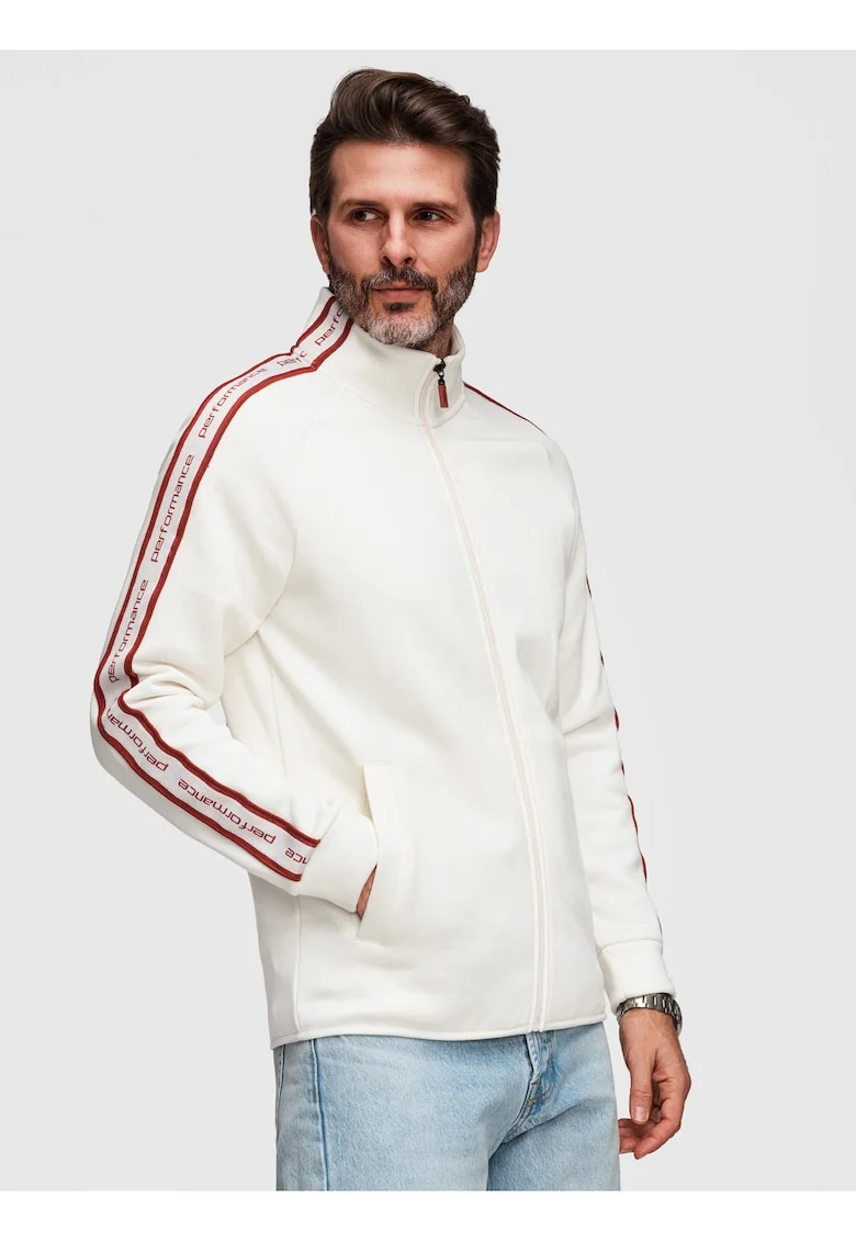 Bluza Barbati Sport, Bumbac si Poliester, Croiala Regular, Alb
