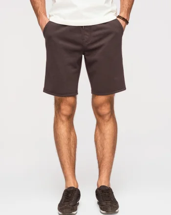 Pantaloni scurti barbati, regular fit, material tricotat, ajustabili cu snur