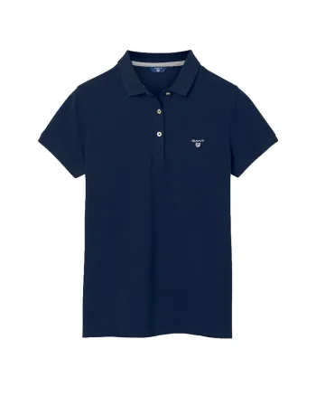 Tricou polo din pique de bumbac, Bleumarin