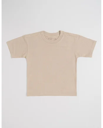 Tricou uni cu decolteu la baza gatului, Maro taupe deschis