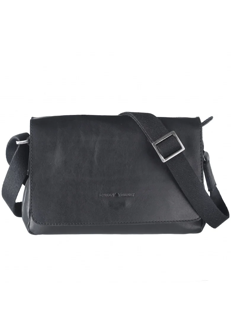 Geanta umar dama piele naturala neagra 23 x 15 cm, Pure Black,