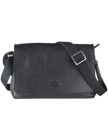Geanta umar dama piele naturala neagra 23 x 15 cm, Pure Black,