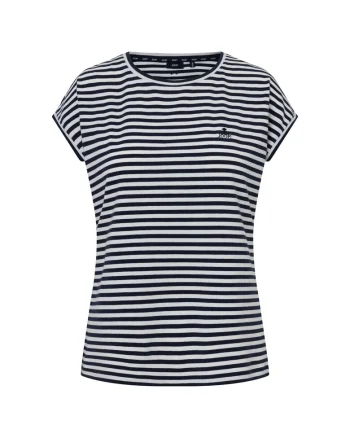 Tricou in dungi din amestec de bumbac, Alb/Albastru inchis