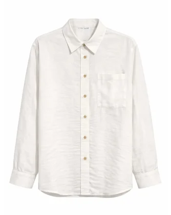 Camasa  Relaxed Fit, lunga, ivory, 90% modal, cu buzunar