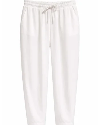 Pantaloni dama  Salwar, elastic, poliester, Alb